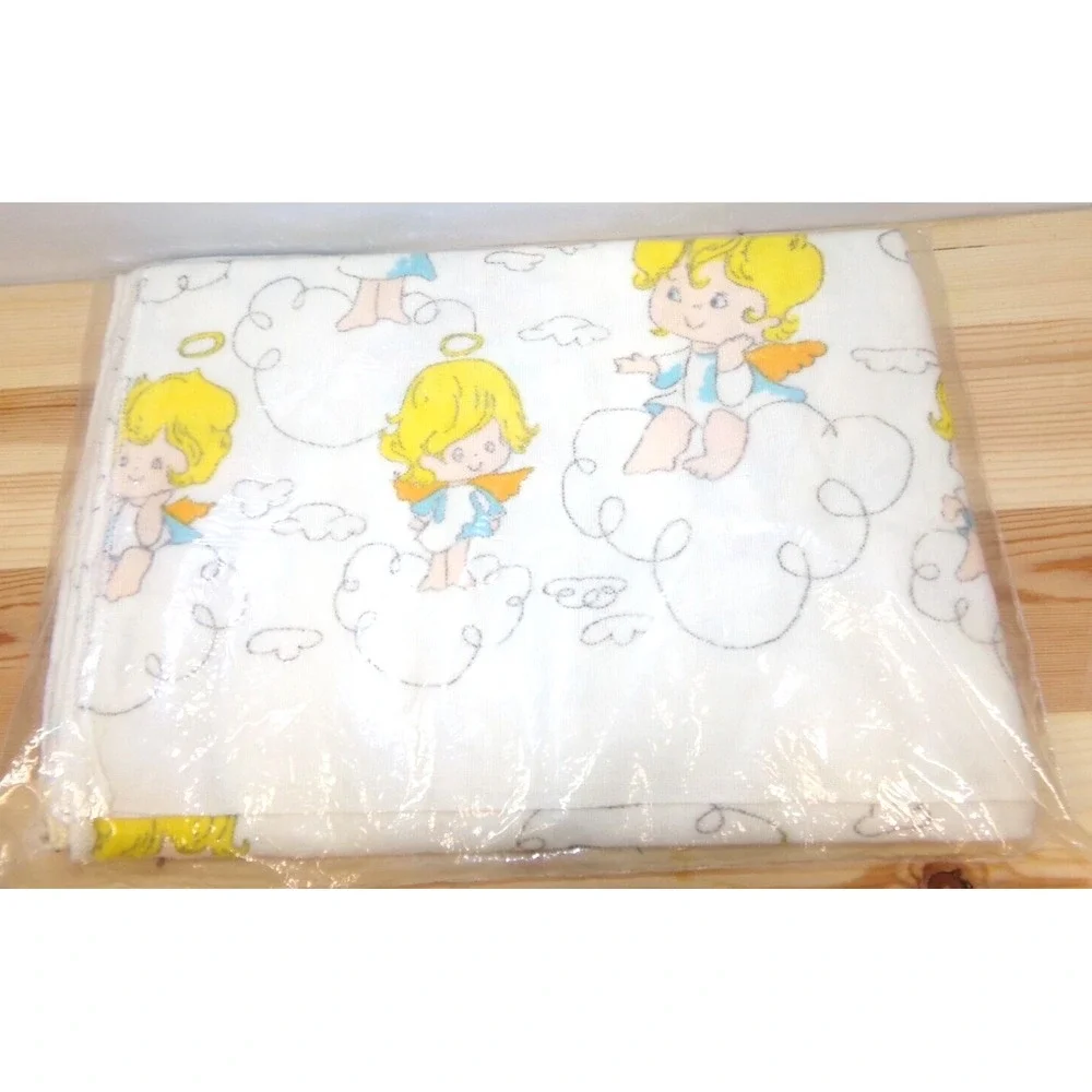Vintage Baby B Receiving Blankets Angels Made for Belk Stores New Sealed 26x34‎